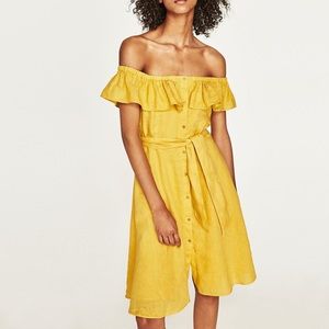 Zara Yellow Linen Dress [small]